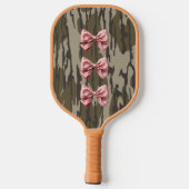 Esthetische Bottomland Camo Baby Roze linten & str Pickleball Paddle (Achterkant)