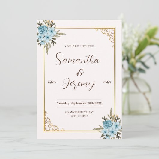 Esthetische Bruiloft Bewaar de Datum Uitnodiging (Staand voorkant)