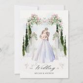 Esthetische bruiloft boog tuin paar waterverf kaart (Voorkant)