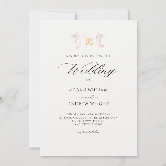 Esthetische bruiloft boog tuin paar waterverf kaart (Achterkant)