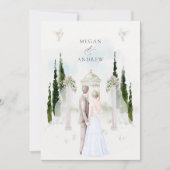 Esthetische bruiloft boog tuin paar waterverf kaart (Voorkant)