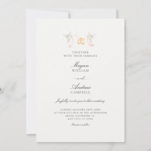 Esthetische bruiloft boog tuin paar waterverf kaart (Achterkant)