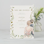 Esthetische bruiloft uitnodigingskaart folie uitnodiging (Staand Voorkant)