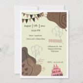 Esthetische bruine moderne minimalistische verjaar kaart (Achterkant)