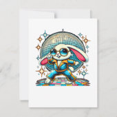 Esthetische Bunny Disco Bedankkaart (Voorkant)