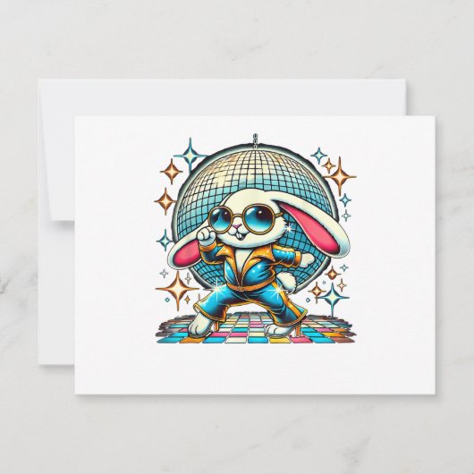Esthetische Bunny Disco Kaart (Voorkant)