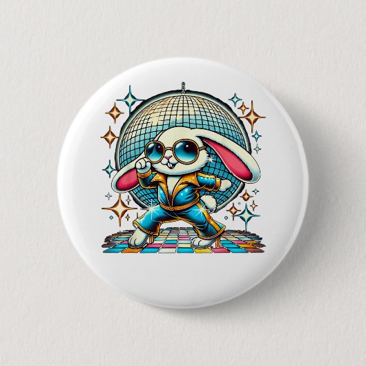 Esthetische Bunny Disco Ronde Button 5,7 Cm (Voorkant)
