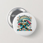 Esthetische Bunny Disco Ronde Button 5,7 Cm (Voorkant /achterkant)