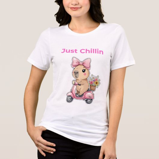 Esthetische Capybara Chillende Cute T-Shirt (Voorkant)