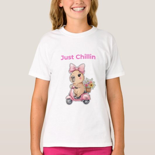 Esthetische Capybara Chillende Cute T-Shirt (Voorkant)