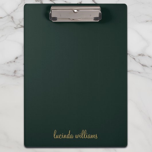 Esthetische Charcoal Chic Gold Script Monogram Klembord