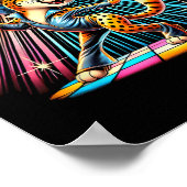 Esthetische Cheetah Disco Dancer Spooky Dance Kind Poster (Hoek)