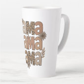 Esthetische Chic Mama Typografie Leopard Print Latte Mok (Rechterhoek)