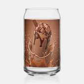 Esthetische Chocolade Spat Iced Coffee Glas (Voorkant)