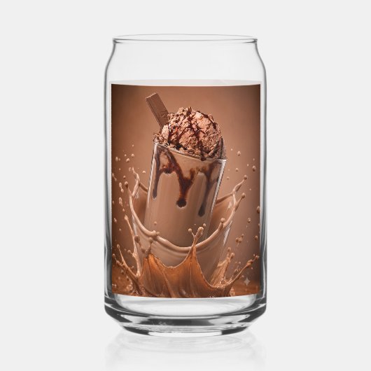 Esthetische Chocolade Spat Iced Coffee Glas (Achterkant)