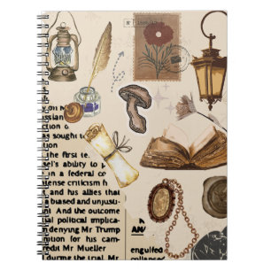 Esthetische Collage Notitieboek - Antiek Boek