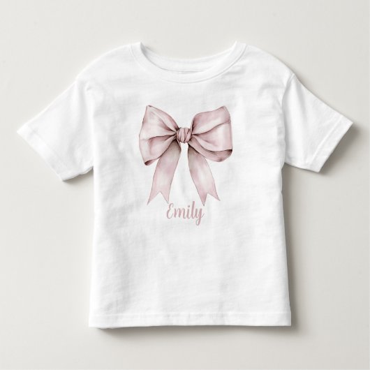Esthetische coquette blush roze strik naam girly kinder shirts (Voorkant)