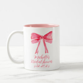 Esthetische Coquette Roze Bow Elegant Vrijgezellen Tweekleurige Koffiemok