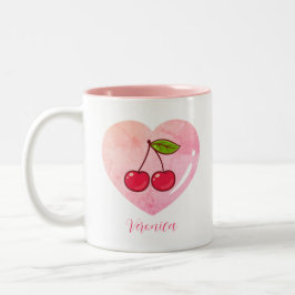Esthetische Coquette Roze Kersen Elegante Waterver Tweekleurige Koffiemok