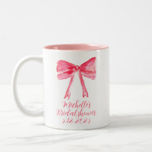Esthetische Coquette Roze Strik Elegante Bruidsdou Tweekleurige Koffiemok