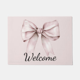 Esthetische coquette roze strik Gepersonaliseerd Deurmat