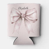 Esthetische coquette roze strik Gepersonaliseerde  Blikjeskoeler (Voorkant)