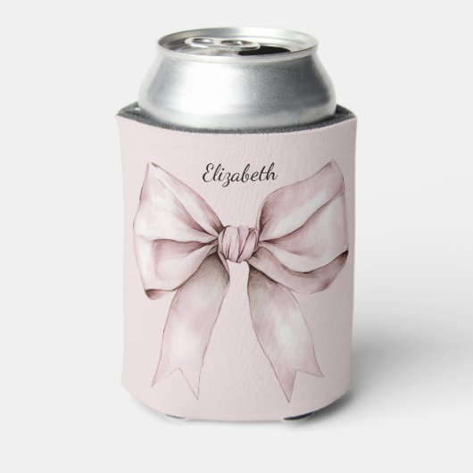Esthetische coquette roze strik Gepersonaliseerde  Blikjeskoeler (Blikje Achterkant)