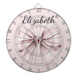 Esthetische coquette roze strik Gepersonaliseerde  Dartbord