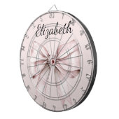 Esthetische coquette roze strik Gepersonaliseerde  Dartbord (Voorkant Rechts)