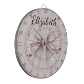 Esthetische coquette roze strik Gepersonaliseerde  Dartbord (Voorkant Links)