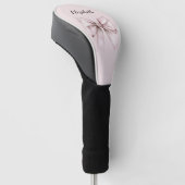 Esthetische coquette roze strik Gepersonaliseerde  Golfheadcover (Schuin)