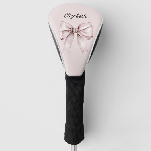 Esthetische coquette roze strik Gepersonaliseerde  Golfheadcover (Voorkant)