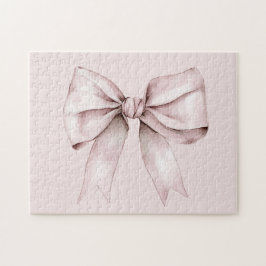 Esthetische coquette roze strik Gepersonaliseerde Legpuzzel