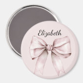 Esthetische coquette roze strik Gepersonaliseerde Magneet (Voorkant / Achterkant)