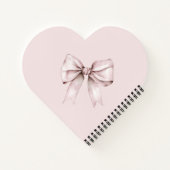 Esthetische coquette roze strik Gepersonaliseerde  Notitieboek (Achterkant)