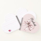 Esthetische coquette roze strik Gepersonaliseerde  Notitieboek (Binnen)