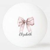 Esthetische coquette roze strik Gepersonaliseerde  Pingpongbal (Achterkant)