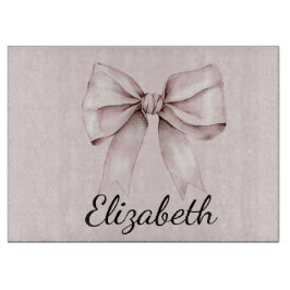 Esthetische coquette roze strik Gepersonaliseerde  Snijplank