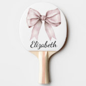 Esthetische coquette roze strik Gepersonaliseerde Tafeltennisbatje (Achterkant)