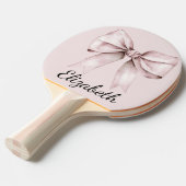 Esthetische coquette roze strik Gepersonaliseerde Tafeltennisbatje (Voorkant Gekanteld)
