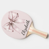 Esthetische coquette roze strik Gepersonaliseerde Tafeltennisbatje (Zijkant)