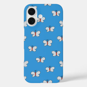 Esthetische Cottagecore Vlinder Elektrisch Blauw iPhone 16 Hoesje