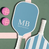 Esthetische Country Club Blue Stripes Monogram Sch Pickleball Paddle