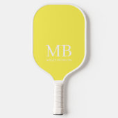 Esthetische Country Club Gele Strepen Monogrammed Pickleball Paddle (Achterkant)