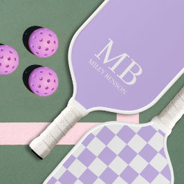 Esthetische Country Club Lavendel Geruite Monogram Pickleball Paddle