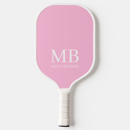 Esthetische Country Club Pink Stripes Monogram Sch Pickleball Paddle (Achterkant)
