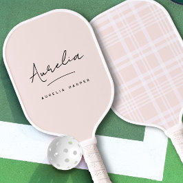 Esthetische Country Club Roze Strepen Plakken Mono Pickleball Paddle
