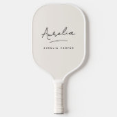 Esthetische Country Club Stripes Plakte Monogram N Pickleball Paddle (Voorkant)