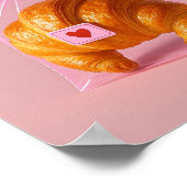 Esthetische Croissant muurprint, Schattigee bakker Poster (Hoek)