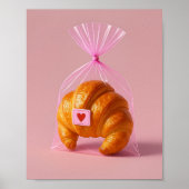 Esthetische Croissant muurprint, Schattigee bakker Poster (Voorkant)